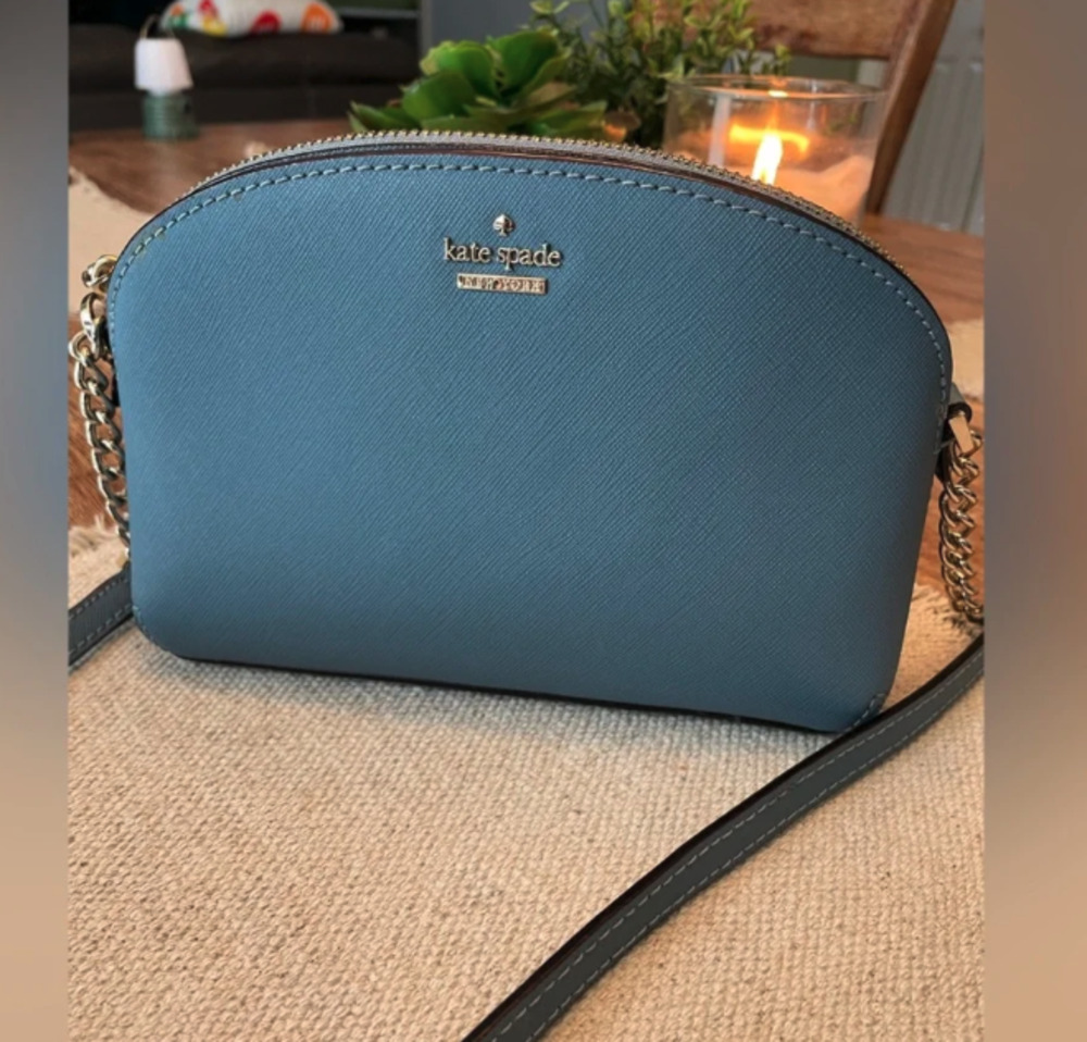 kate spade Blue Saffiano Leather Crossbody Bag